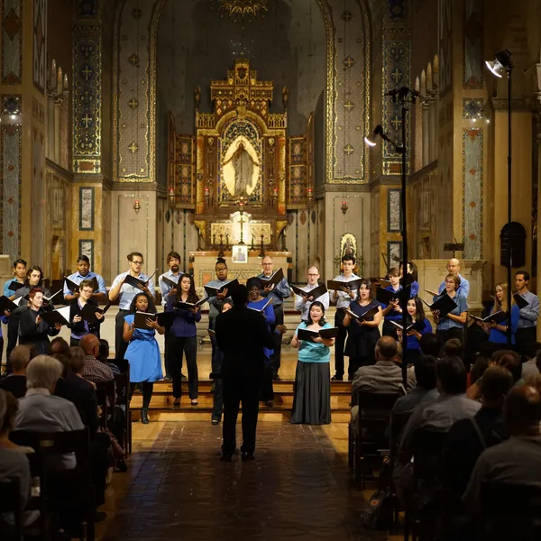 The choir Tonality performing in a church.